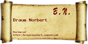 Braum Norbert névjegykártya